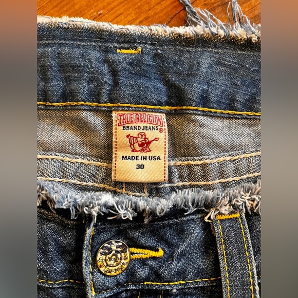 True Religion Love & Haight Joey Denim Cutoff Shorts 30 RARE! - Picture 6 of 16